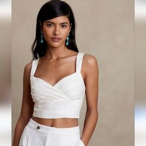 NWT Banana Republic Linen Bustier Crop Top